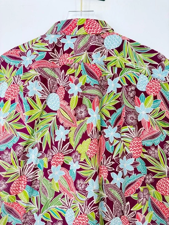 Tori Richard Tropbatik Cotton Lawn Camp Shirt Graphic Pineapples Men's Size XL - Picture 11 of 15
